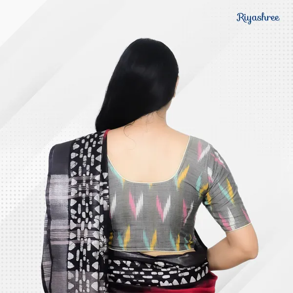 Pack_of_Two_-_Riyashree_Cotton_Ikkat_Print_Ready-to-Wear_Stitched_Blouse_for_Women