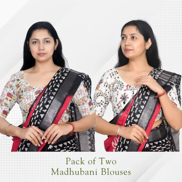 Pack_of_Two_Riyashree_Madhubani_Print_Ready-to-Wear_Stitched_Blouses_for_Women