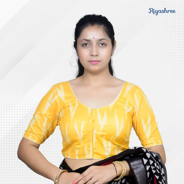 Pack_of_Two_-_Riyashree_Cotton_Ikkat_Print_Ready-to-Wear_Stitched_Blouse_for_Women