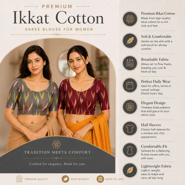 Pack_of_Two_-_Riyashree_Cotton_Ikkat_Print_Ready-to-Wear_Stitched_Blouse_for_Women