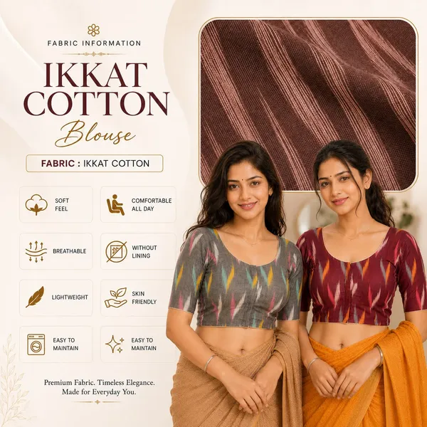 Pack_of_Two_-_Riyashree_Cotton_Ikkat_Print_Ready-to-Wear_Stitched_Blouse_for_Women