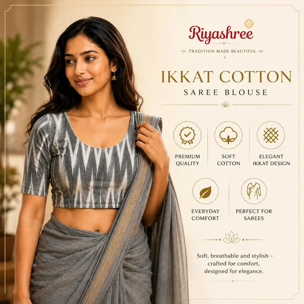 Pack_of_2_Grey_and_Black_Cotton_Ikkat_Print_Ready_to_wear_Stitched_Half_Sleeve_Blouse_for_Women
