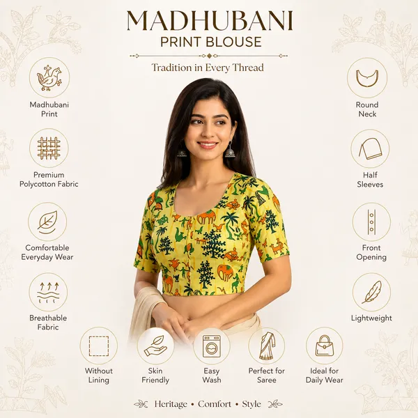 Multicolor_Madhubani_Cotton_Printed_Half_Sleeve_Stitched_Blouse_For_Women
