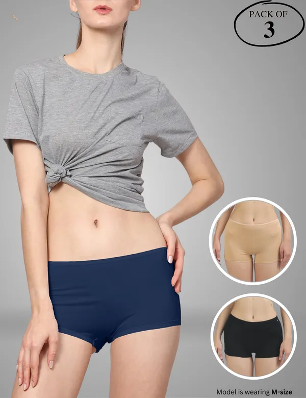 Pack_of_3_|_Women_Boyshort_Style_Premium_Panty_with_Bamboo_Micro_Model_Fabric_|_3X_Moisture_Wicking