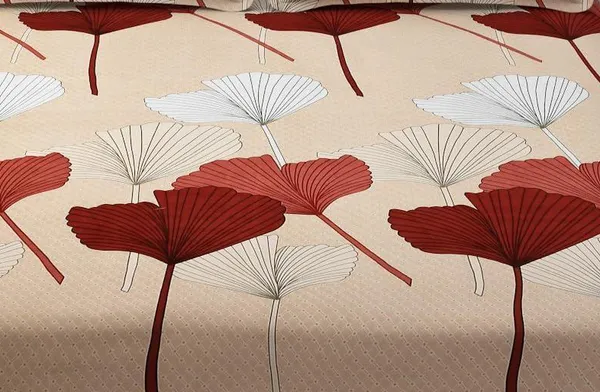Beige_Microfibre_Floral_Big_Print_Print_Queen_Size_245*230_Cm_Flat_Bedsheet_with_Pillow_Covers