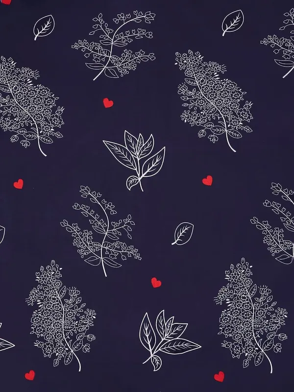 Navy_Blue_Microfibre_Geometric_Print_Queen_Size_245*230_Cm_Flat_Bedsheet_with_Pillow_Covers