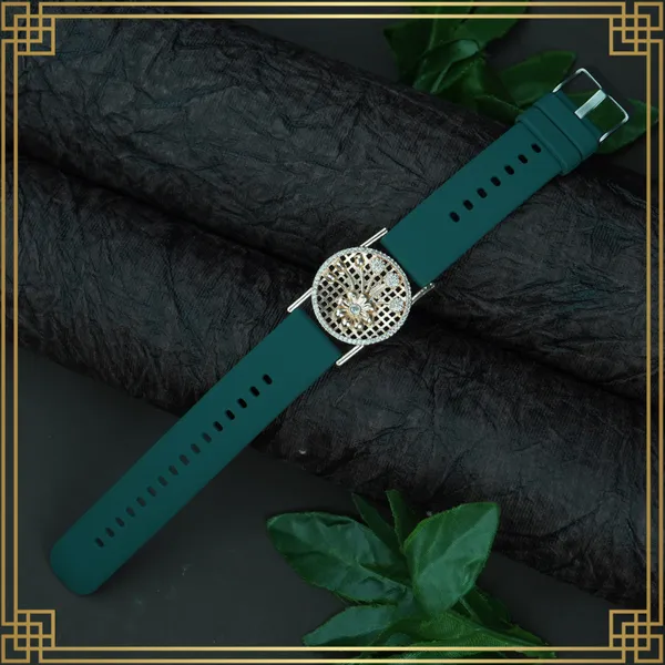 Green_Wrist_Watch_Style_Rose_Gold_Plated_Bracelet_-_Perfect_Gift_For_Her