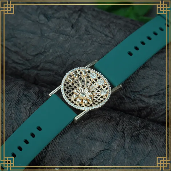 Green_Wrist_Watch_Style_Rose_Gold_Plated_Bracelet_-_Perfect_Gift_For_Her