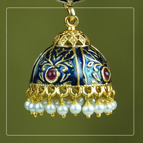 Padmita__Palakka_Lotus_Hook-Style_Matte_Finish_Jhumki_|_Divine_Festive_Collection_by_Pinak_Jewel