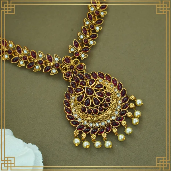 Maroon_Alloy_Premium_Earring_&_Necklace_Combo_Set_|_South_Indian_Jewellery