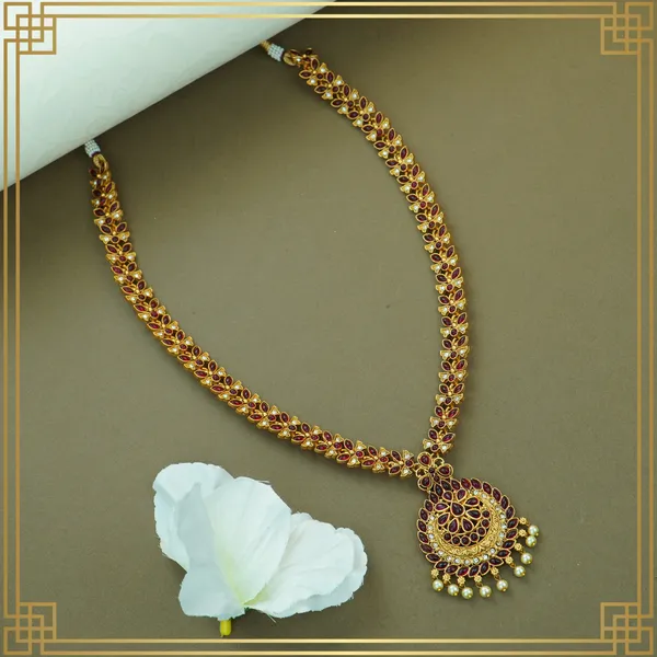 Maroon_Alloy_Premium_Earring_&_Necklace_Combo_Set_|_South_Indian_Jewellery