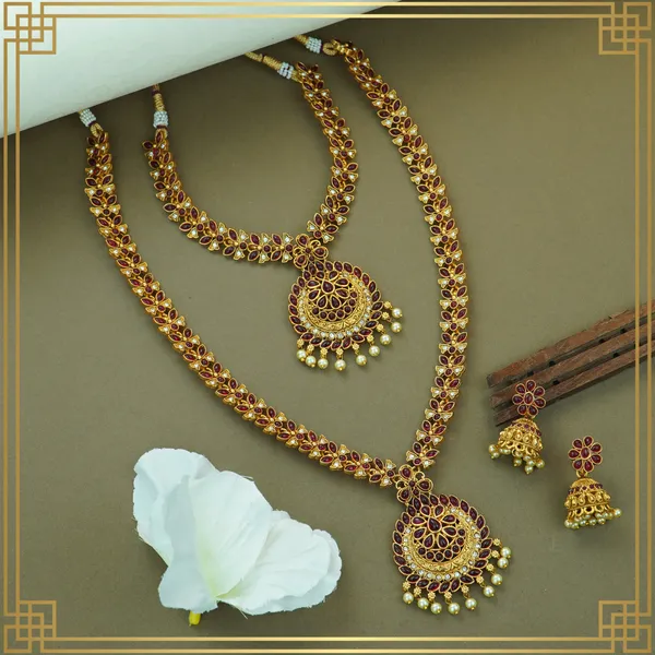 Maroon_Alloy_Premium_Earring_&_Necklace_Combo_Set_|_South_Indian_Jewellery