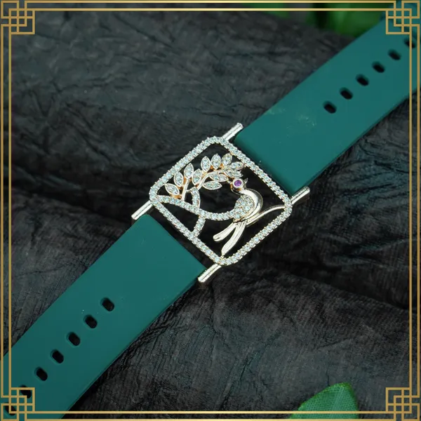 Green_Wrist_Watch_Style_Rose_Gold_Plated_Bracelet_-_Perfect_Gift_For_Her