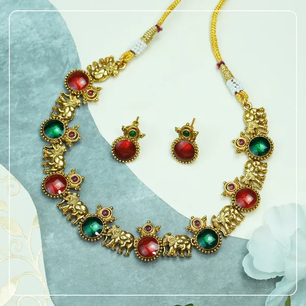 Palakka_Enamel_Elephant_Temple_Necklace__Lightweight_Everyday_Elegance