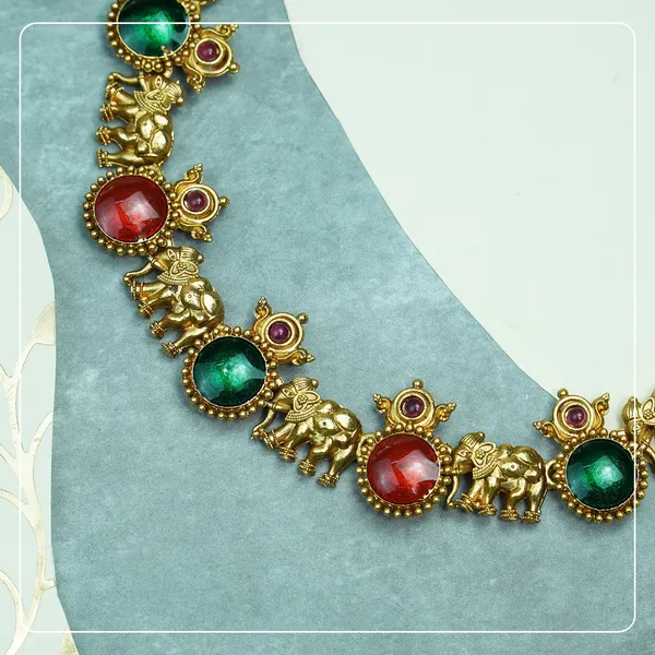 Palakka_Enamel_Elephant_Temple_Necklace__Lightweight_Everyday_Elegance