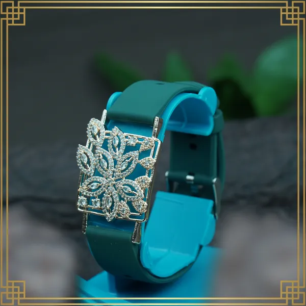 Green_Wrist_Watch_Style_Rose_Gold_Plated_Bracelet_-_Perfect_Gift_For_Her