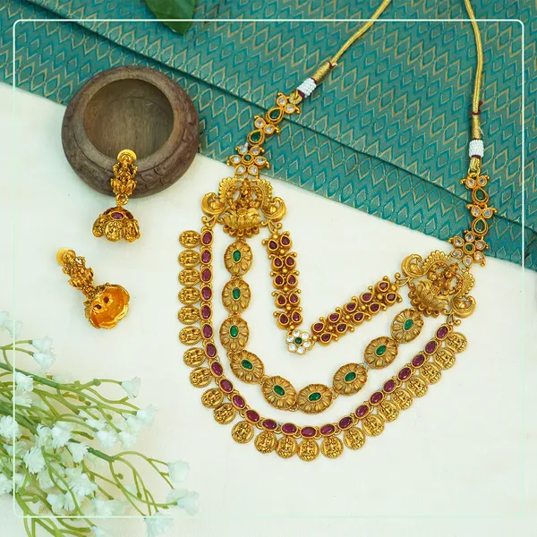 Multicolor_Alloy_Premium_Earring_&_Necklace_Set_|_South_Indian_Jewellery