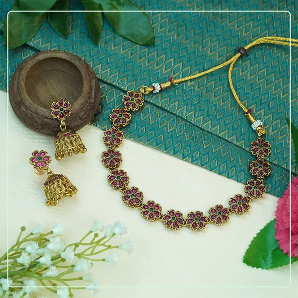 Multicolor_Alloy_Premium_Earring_&_Necklace_Set_|_South_Indian_Jewellery