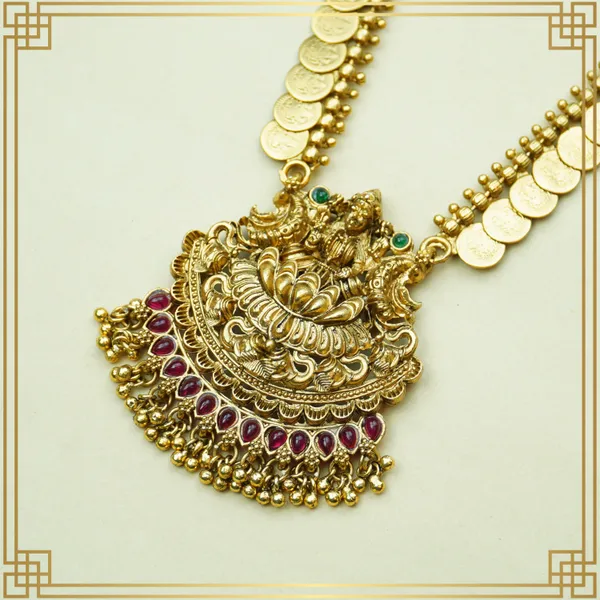 Temple_With_Lakshmi_Long_Necklace_And_Earrings_Set_|_South_Indian_Jewellery