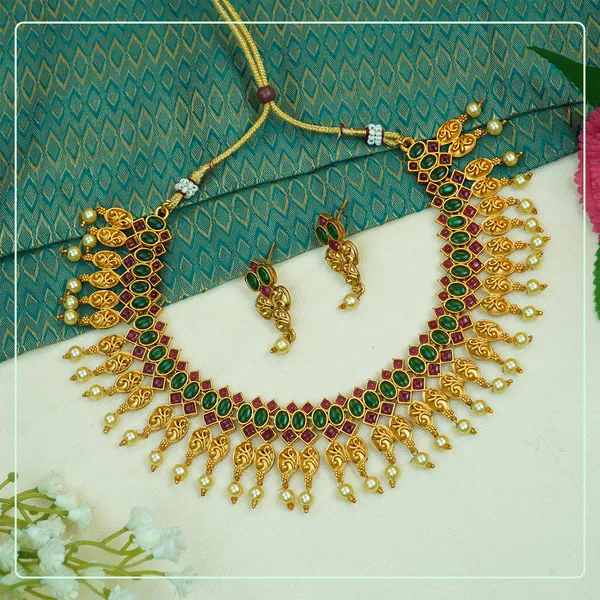 Multicolor_Alloy_Premium_Earring_&_Necklace_Set_|_South_Indian_Jewellery