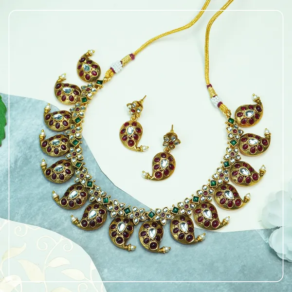 Multicolor_Alloy_Premium_Earring_&_Necklace_Set_|_South_Indian_Jewellery