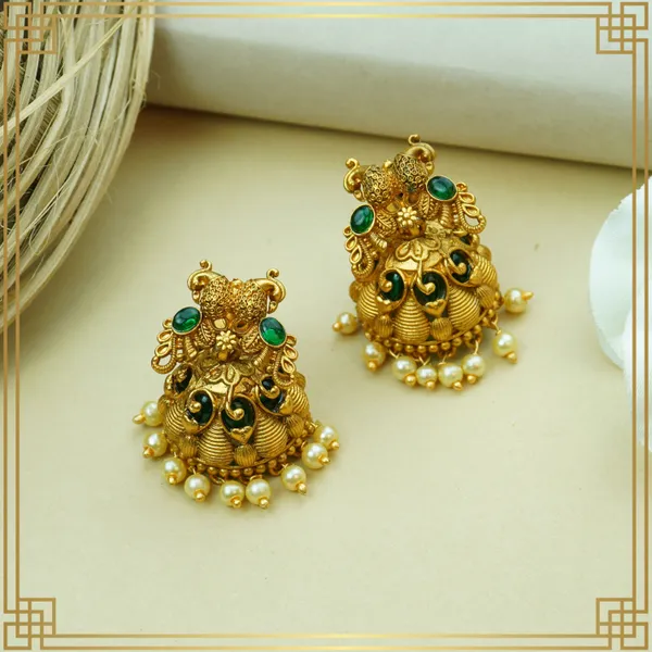 Green_Alloy_Premium_Earring_&_Necklace_Long_Set|_South_Indian_Jewellery