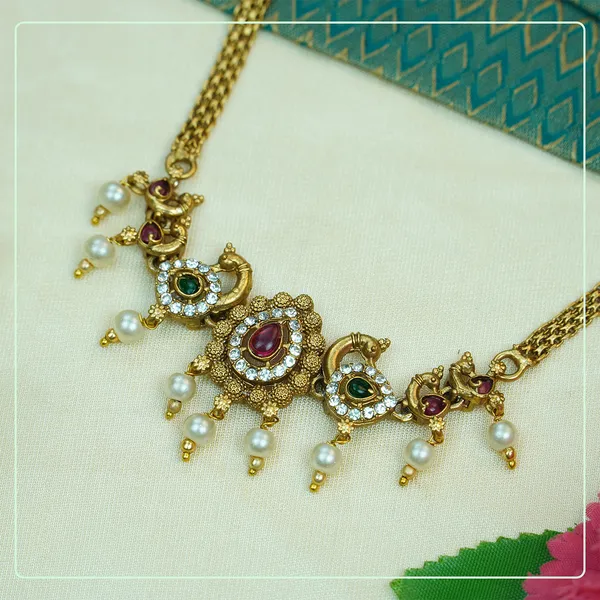 Multicolor_Alloy_Premium_Earring_&_Necklace_Set_|_South_Indian_Jewellery