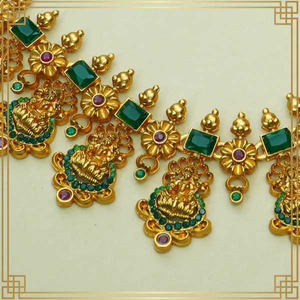 Heirloom_Treasures_Long_Necklace_And_Earrings_Set_|_South_Indian_Jewellery