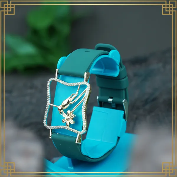 Green_Wrist_Watch_Style_Rose_Gold_Plated_Bracelet_-_Perfect_Gift_For_Her
