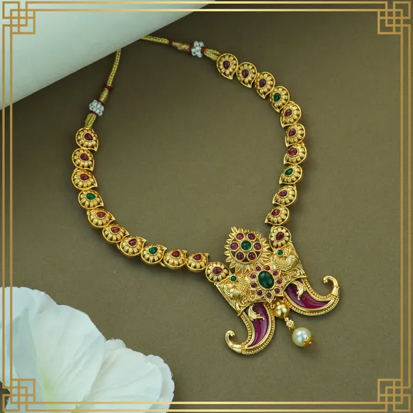 Multicolor_Alloy_Premium_Earring_&_Pendant_Combo_Set|_South_Indian_Jewellery
