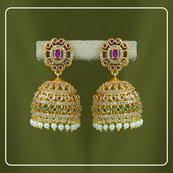 Jyotirvi__Premium_Brass_Jhumka_with_CZ_&_AD_Stonework_|_Divine_Festive_Collection_by_Pinak_Jewel