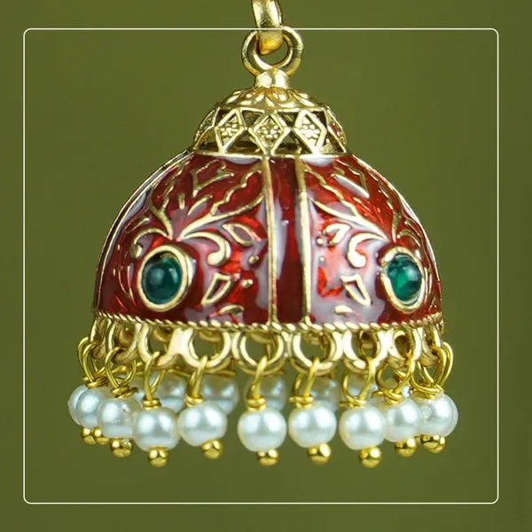 Padmita__Palakka_Lotus_Hook-Style_Matte_Finish_Jhumki_|_Divine_Festive_Collection_by_Pinak_Jewel