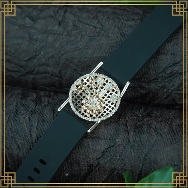 Dark_Green_Wrist_Watch_Style_Rose_Gold_Plated_Bracelet_-_Perfect_Gift_For_Her