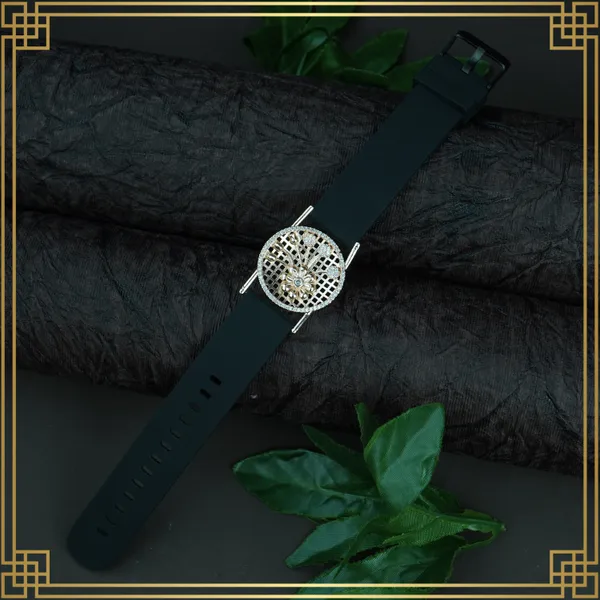 Dark_Green_Wrist_Watch_Style_Rose_Gold_Plated_Bracelet_-_Perfect_Gift_For_Her