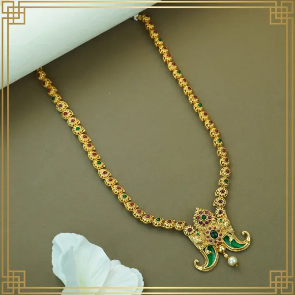 Multicolor_Alloy_Premium_Earring_&_Pendant_Combo_Set|_South_Indian_Jewellery