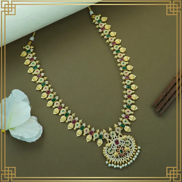 Antique_Gold_Plated_Temple_Jewellery_Peacock_Combo_Set_|_South_Indian_Jewellery