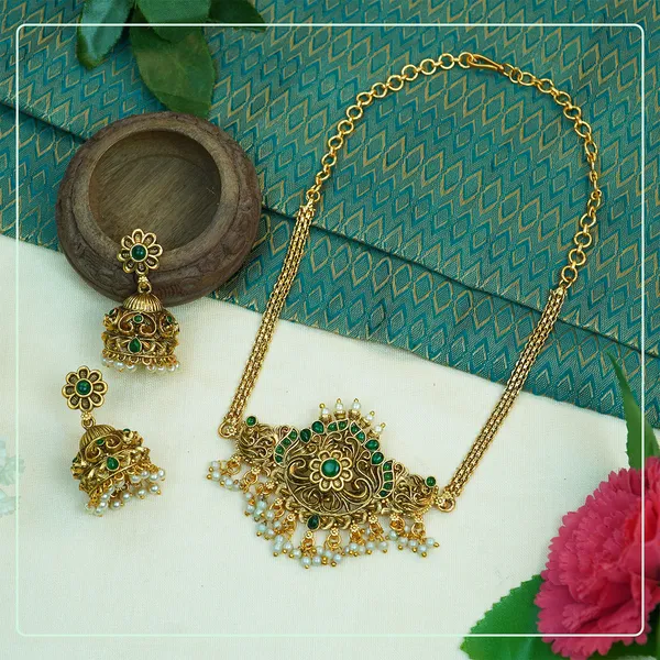 Multicolor_Alloy_Premium_Earring_&_Necklace_Set_|_South_Indian_Jewellery