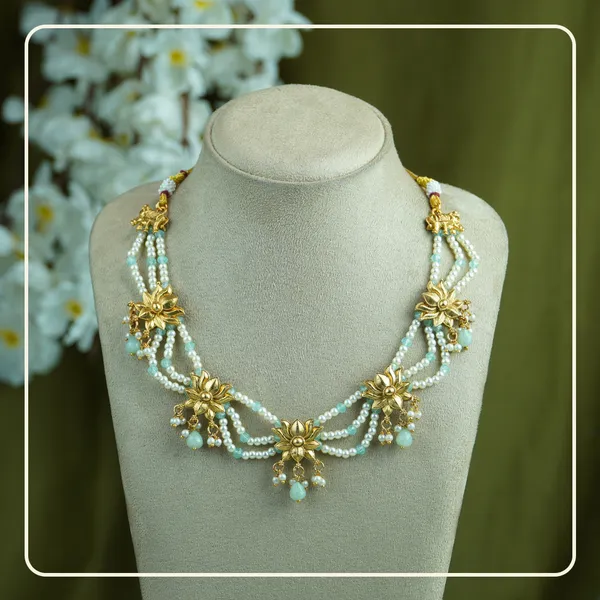 Jyotipadmika_Necklace_|_Radiant_Pearl_Mala_with_Lotus_Design