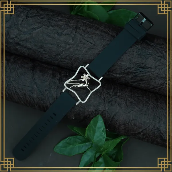 Dark_Green_Wrist_Watch_Style_Rose_Gold_Plated_Bracelet_-_Perfect_Gift_For_Her