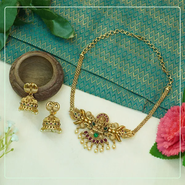 Multicolor_Alloy_Premium_Earring_&_Necklace_Set_|_South_Indian_Jewellery