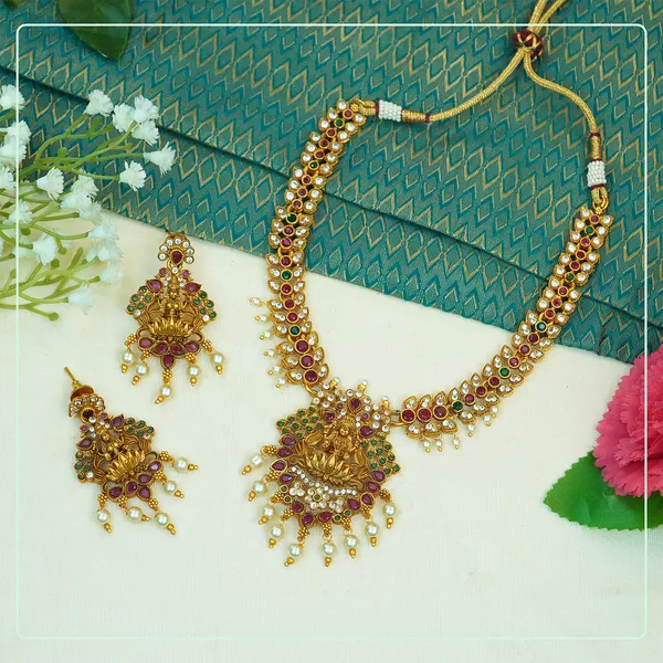 Multicolor_Alloy_Premium_Earring_&_Necklace_Set_|_South_Indian_Jewellery