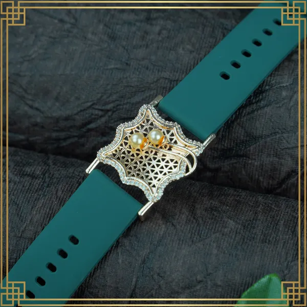 Green_Wrist_Watch_Style_Rose_Gold_Plated_Bracelet_-_Perfect_Gift_For_Her