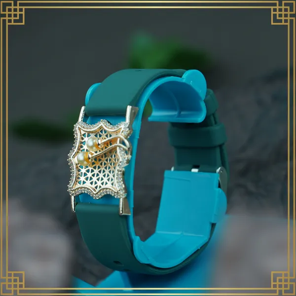 Green_Wrist_Watch_Style_Rose_Gold_Plated_Bracelet_-_Perfect_Gift_For_Her