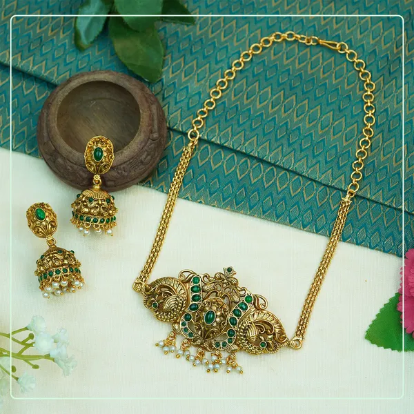 Multicolor_Alloy_Premium_Earring_&_Necklace_Set_|_South_Indian_Jewellery