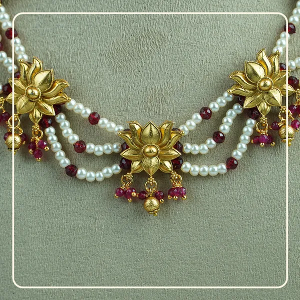 Jyotipadmika_Necklace_|_Radiant_Pearl_Mala_with_Lotus_Design