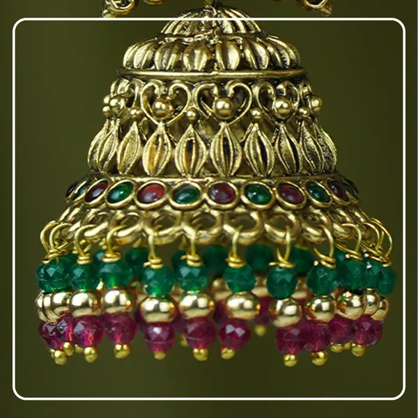 Indumati__Lakshmi_&_Peacock_Matte_Finish_Jhumki_|_Divine_Festive_Collection_by_Pinak_Jewel