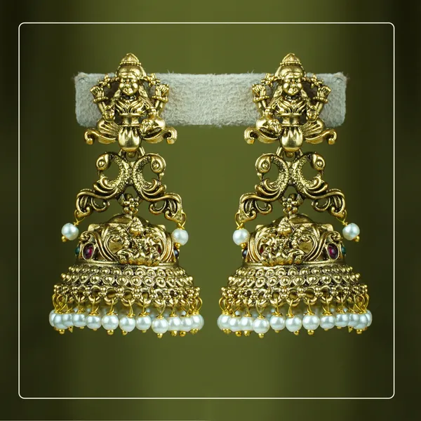 Janmika_Medium_Lakshmi_&_Peacock_Jhumki_with_Pearls_|_Divine_Festive_Collection_by_Pinak_Jewel