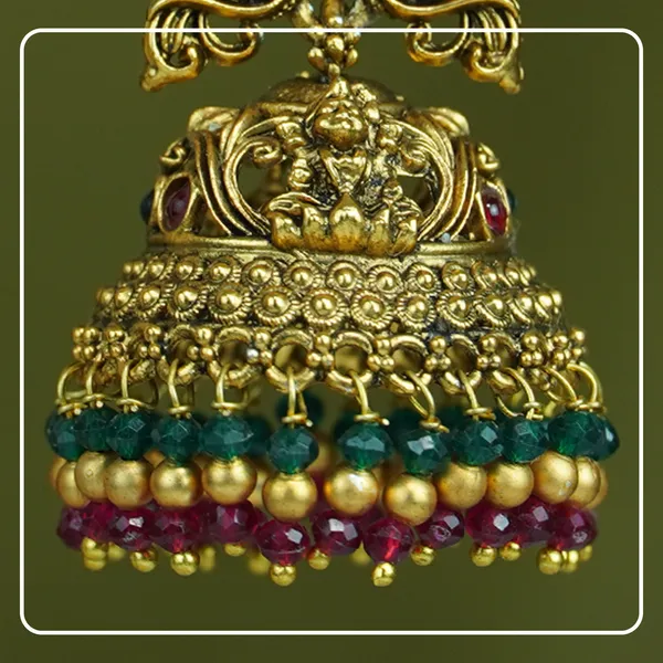 Janmika_Medium_Lakshmi_&_Peacock_Jhumki_with_Pearls_|_Divine_Festive_Collection_by_Pinak_Jewel