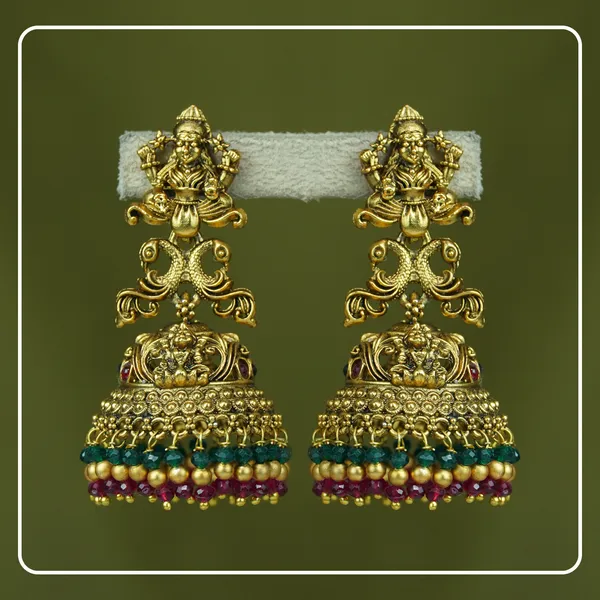 Janmika_Medium_Lakshmi_&_Peacock_Jhumki_with_Pearls_|_Divine_Festive_Collection_by_Pinak_Jewel