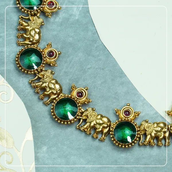 Palakka_Enamel_Elephant_Temple_Necklace_Lightweight_Everyday_Elegance